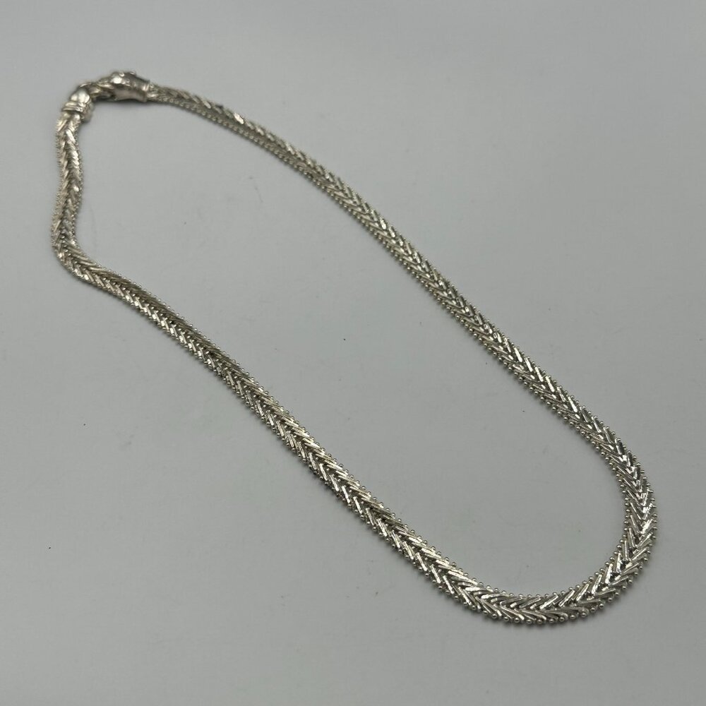 Milor Riccio Chain Necklace Sterling Silver Panther Head Clasp 16.5” 29 Grams - Picture 7 of 11